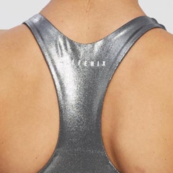 All Fenix Liquid Silver Racerback Sports Bra Beyoncé Style New With Tag XS - Picture 4 of 12
